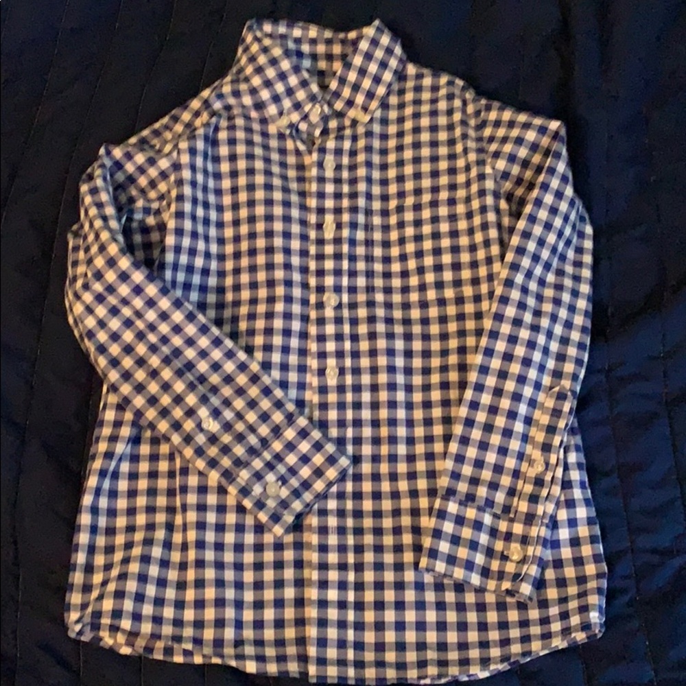 Boys Blue Gingham Button Down